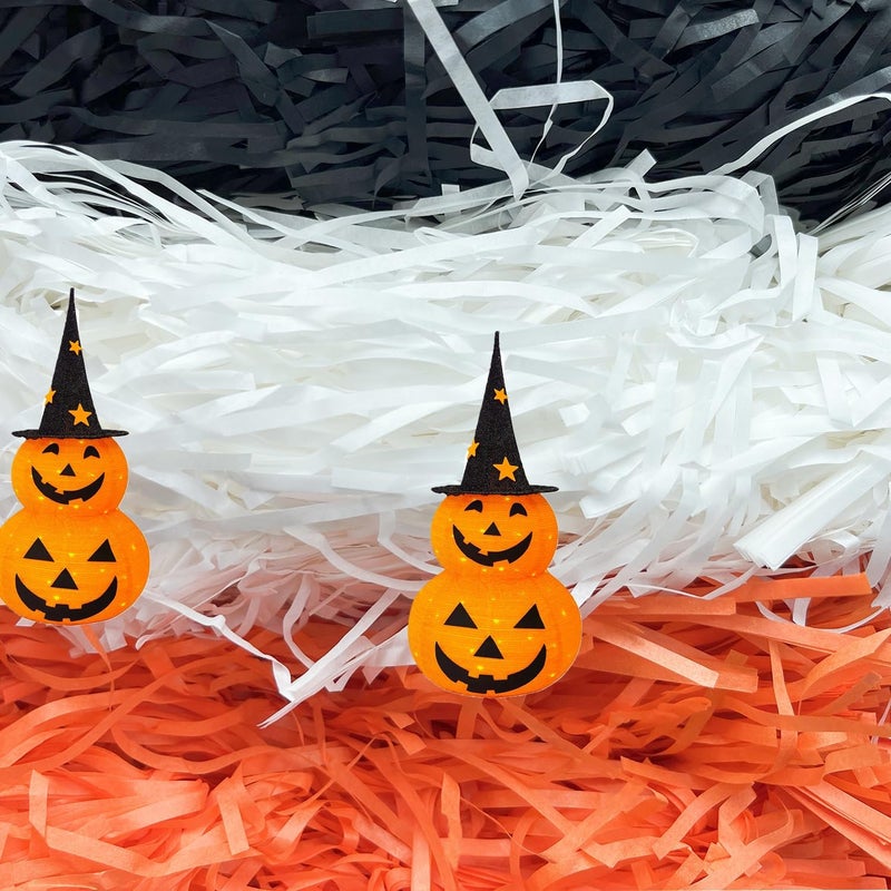 JINZOFLY Raffia Paper Shreds, 300g Shredded Paper for Gift Box, Crinkle Cut Paper Shred Filler for Gift Wrapping & Basket Filling(Orange, white, black) - Image 4